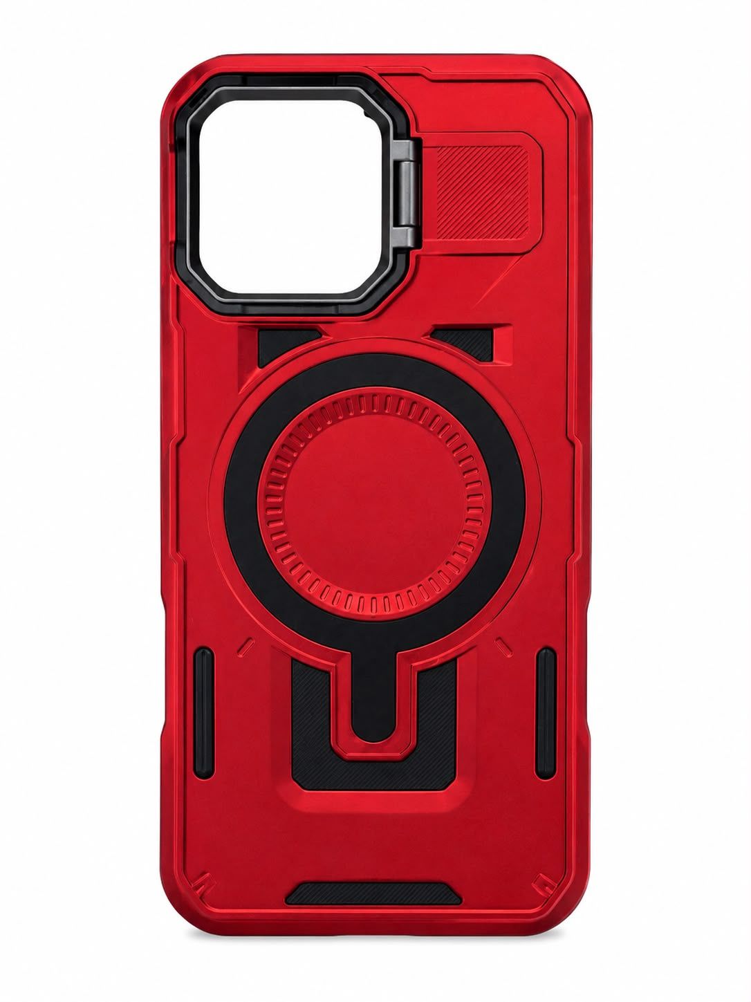 CFSD Magsafe Case with Camera Kickstand for Iphone 16 Pro Max-Red