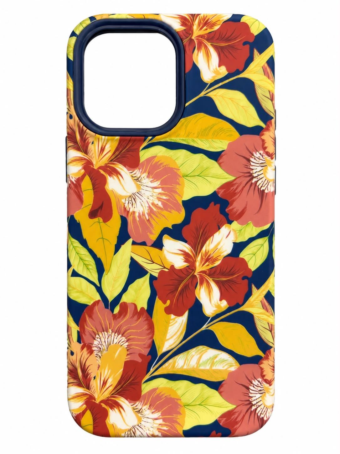 Bliss Floral Solid Design Hybrid Cover Case For iPhone 13 Pro Max- Floral A