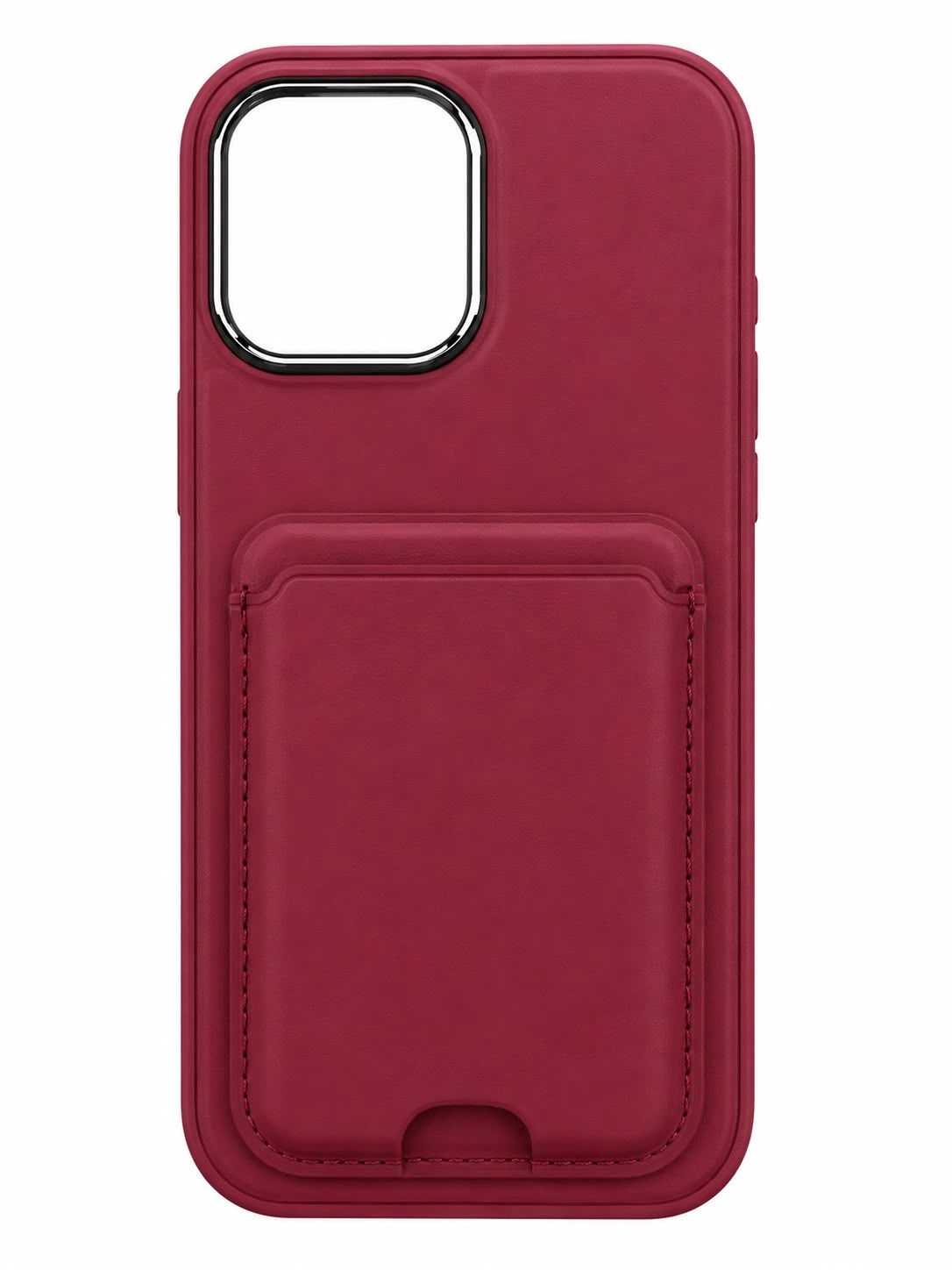H Leather Card Slot Case for Iphone 13 Pro Max- Red