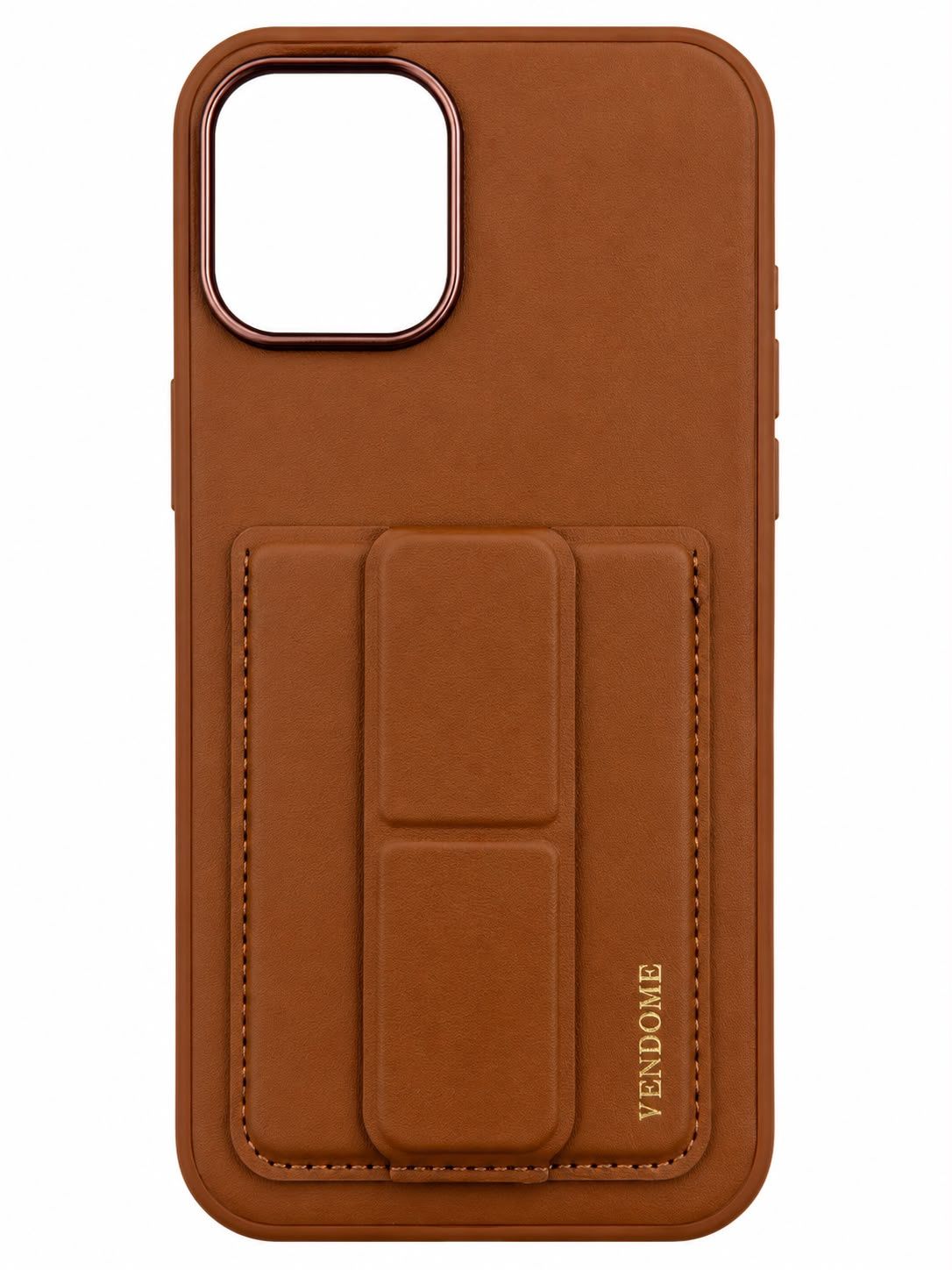 YD LEATHER KICKSTAND CASE for Iphone 13 Pro Max- Brown