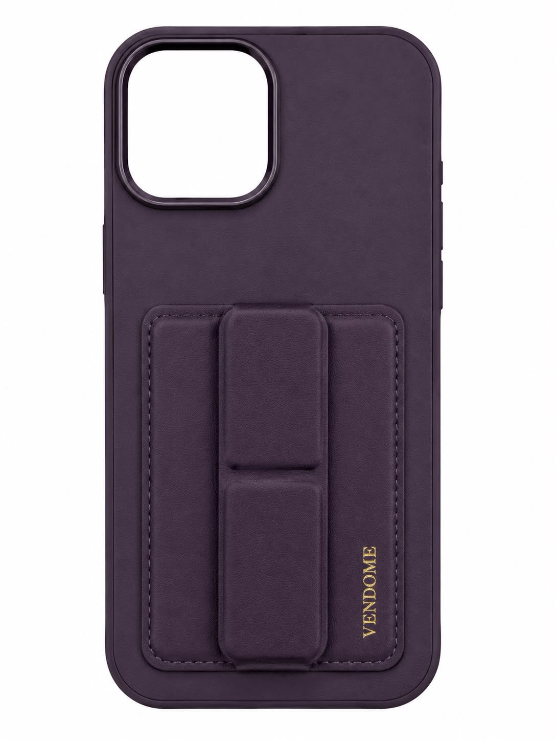 YD LEATHER KICKSTAND CASE for Iphone 13 Pro Max- Purple