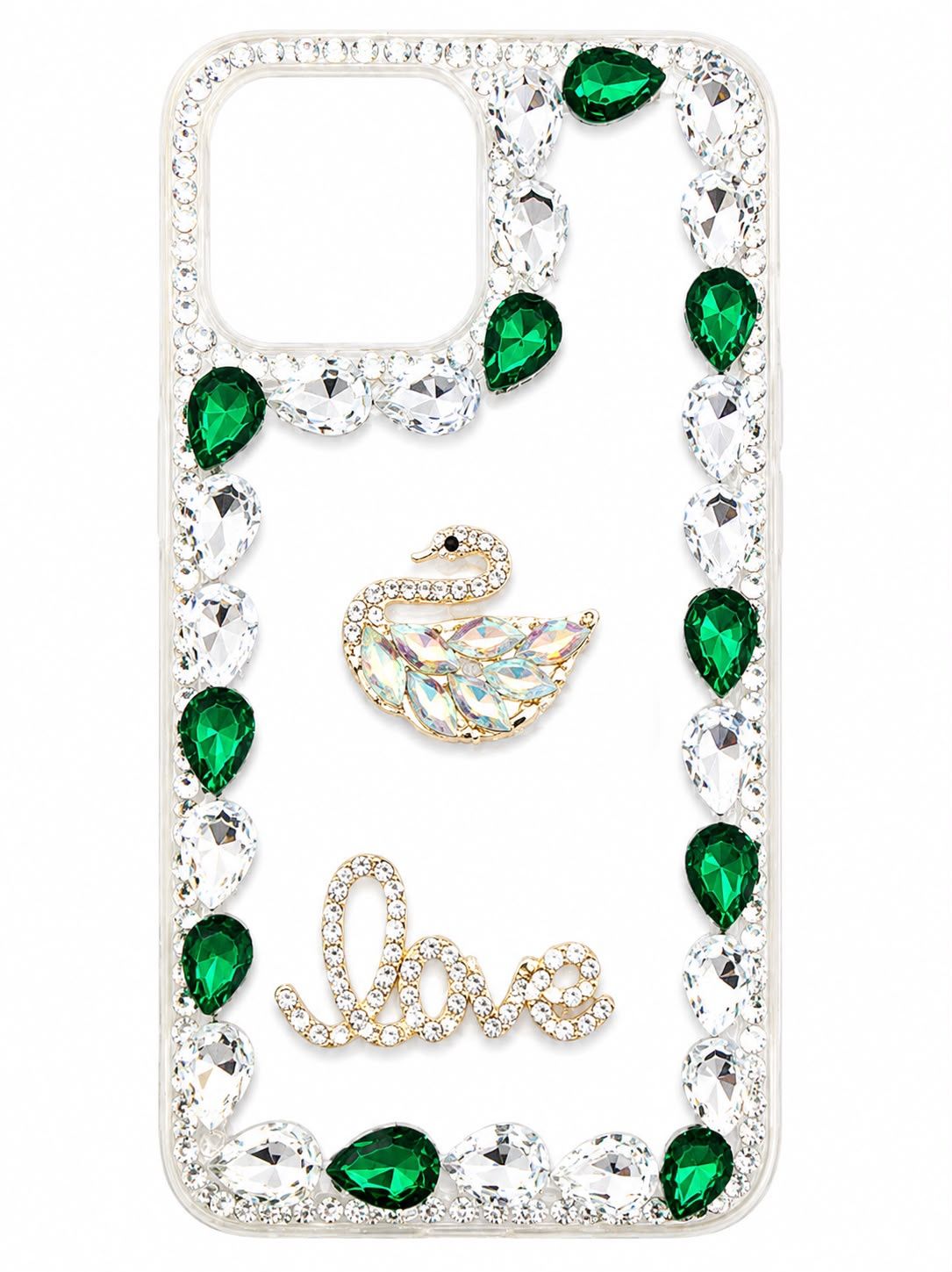 BIG DIAMOND CH BLING CASE for Iphone 13 Pro Max - Green
