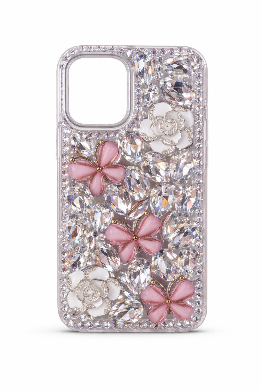 Crystal BF Full Diamond Case for Iphone 16 Pro Max-Silver