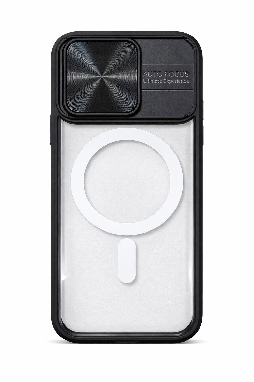 Clear CFMJ Magsafe Case with Camera Slide Cover for Iphone 16 Pro Max-Black Accent