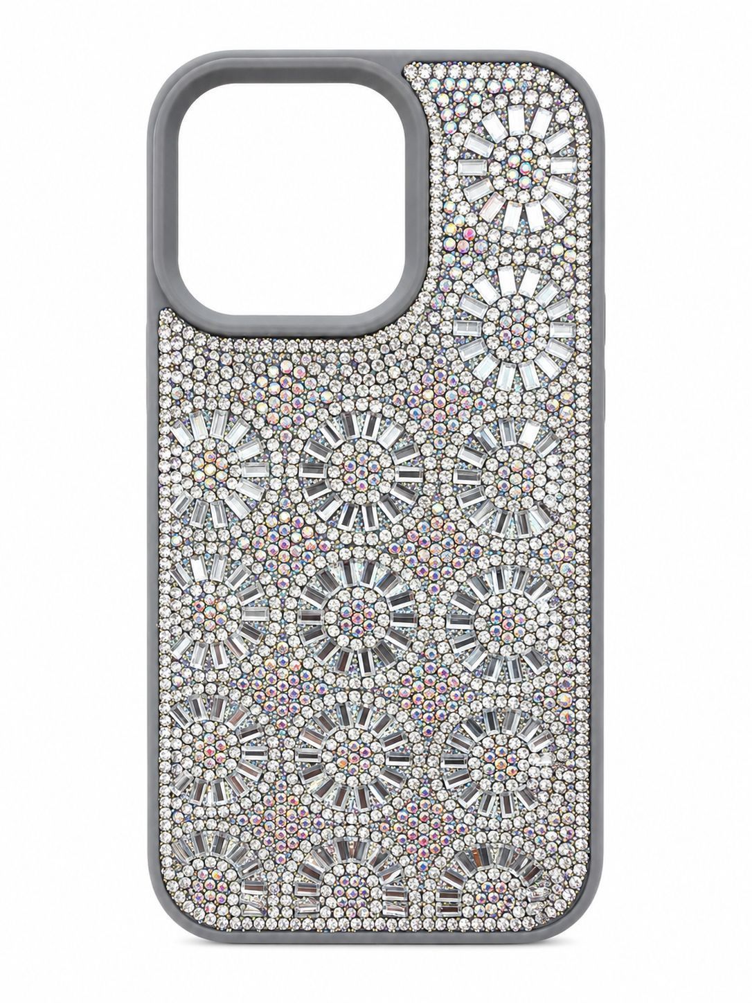 Swaro Star S3 Bling Case for Iphone 16 Pro Max- Silver Rhinestones