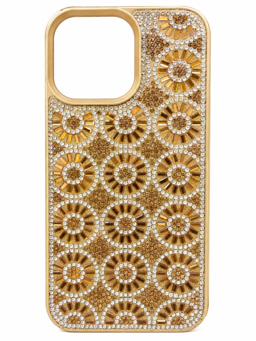 Swaro Star S3 Bling Case for Iphone 16 Pro Max- Gold Rhinestones