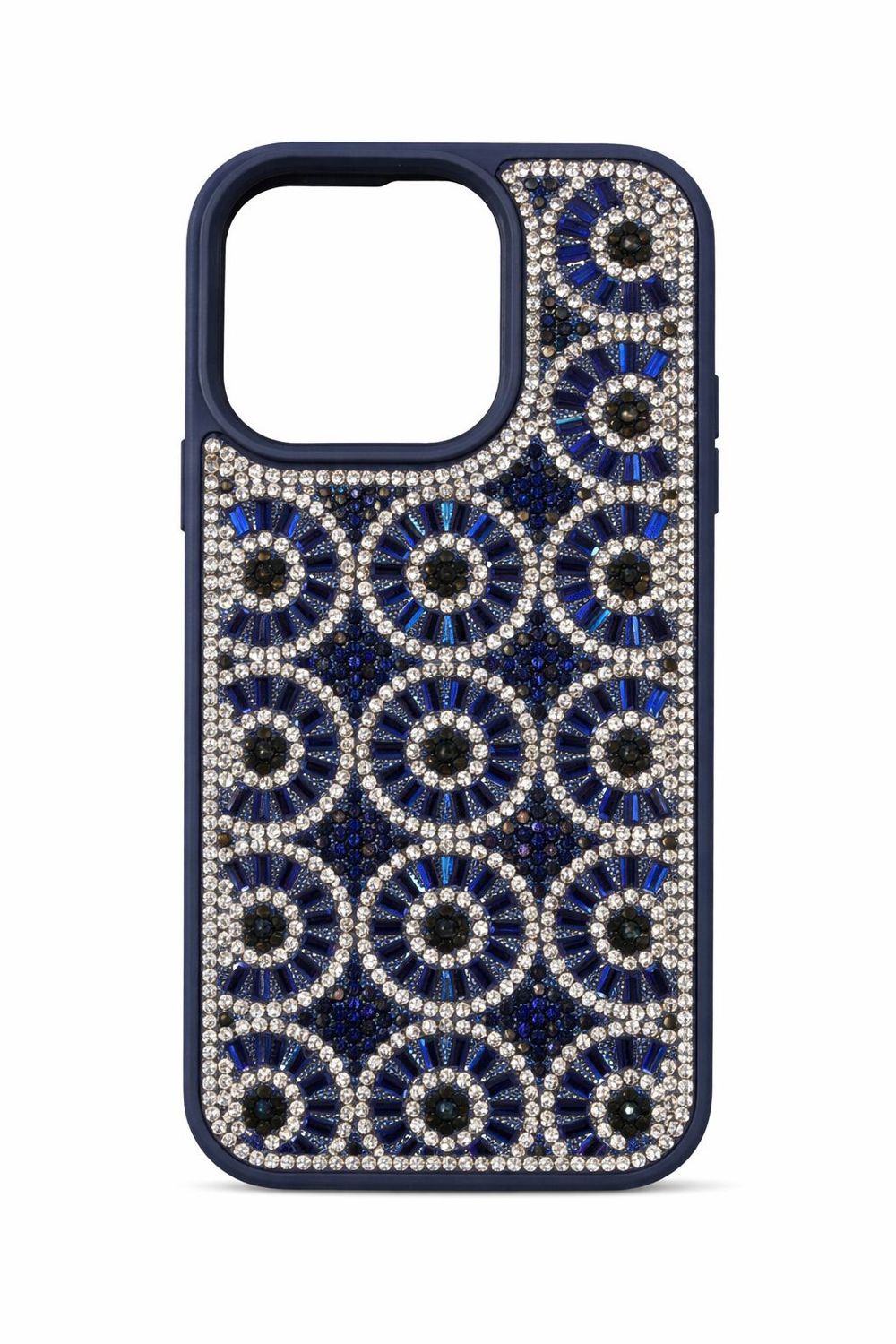 Swaro Star S3 Bling Case for Iphone 16 Pro Max- Blue and Silver Rhinestones