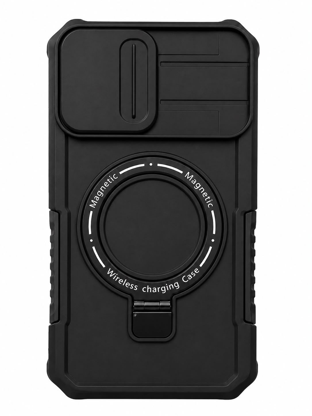MY Magnetic  Kickstand with Sliding Camera Cover for Iphone 16 Pro Max- Black