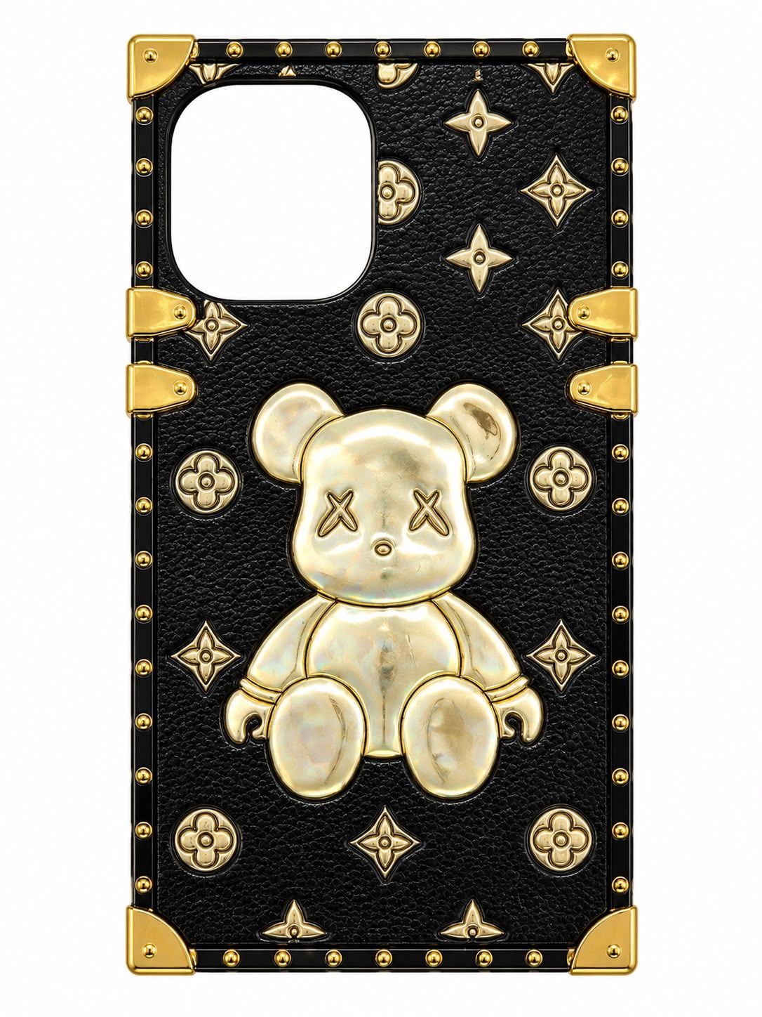 LEATHER BEAR CASE FOR IPHONE 13 Pro Max- Black