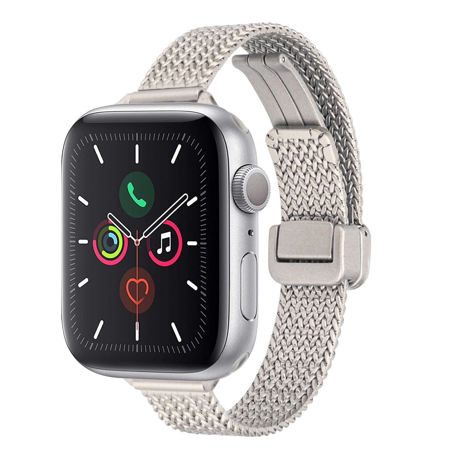 Business Look Magnetic Metal Watchband For Apple Watch Size Ultra 49/42/44/45mm - Starlight