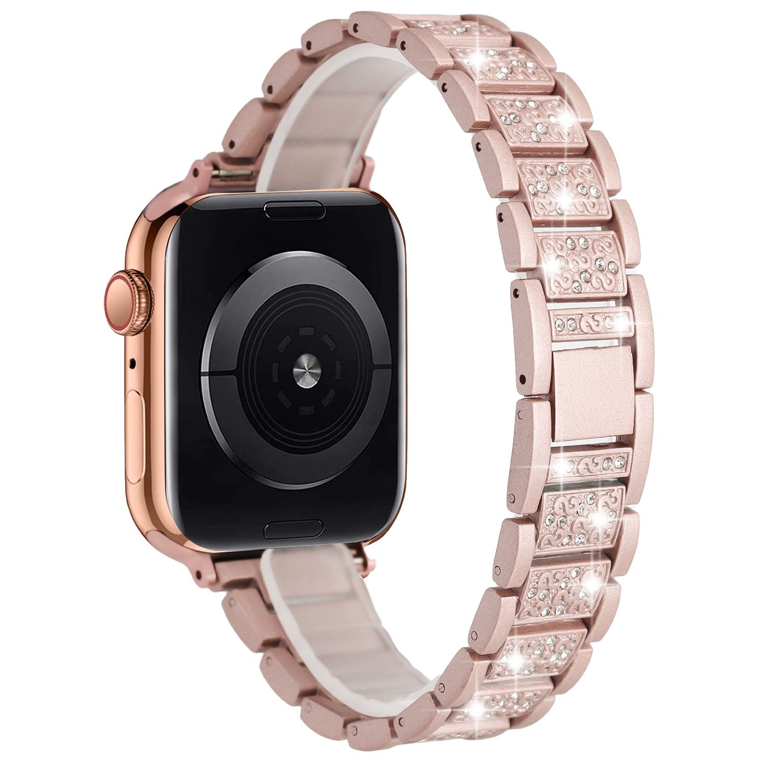 Gem Diamond Bling Zinc Alloy Watch Band For Apple Watch Size 38/40/41mm  - Pink