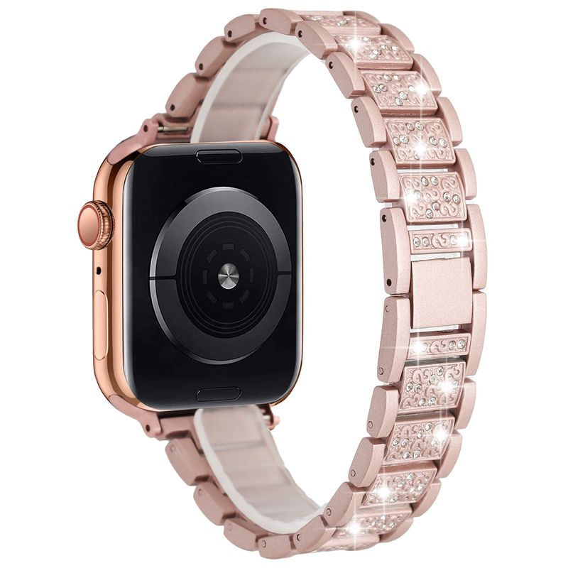 Gem Diamond Bling Zinc Alloy Watch Band For Apple Watch Size 38/40/41mm  - Pink