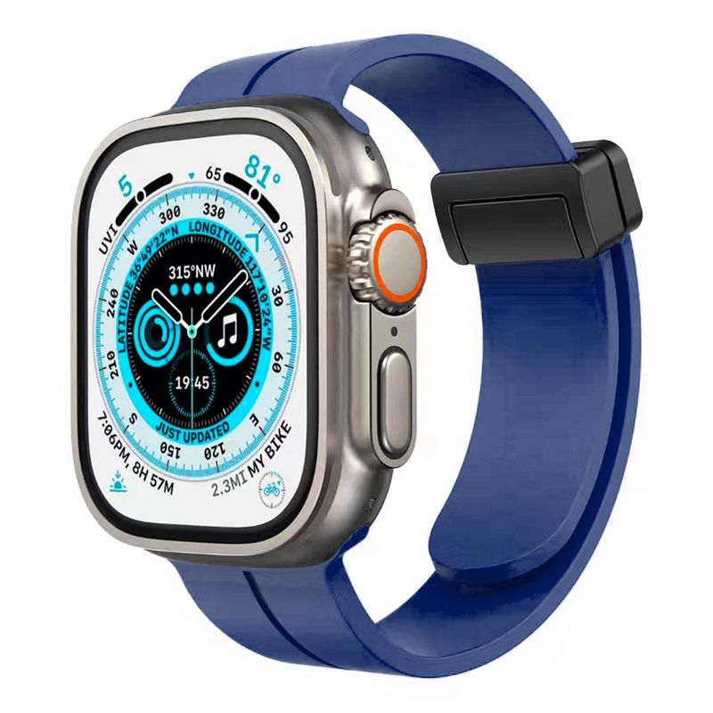 For Apple Watch Size 38/40/41mm Magnetic Buckle Premium Silicone Watch Band - BlUE