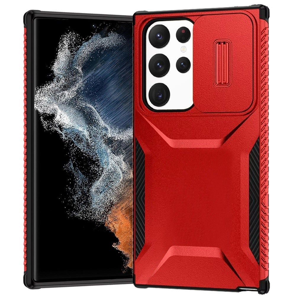 Samsung Galaxy S22 Ultra Ultimate U Design Hybrid with Camera Window Covering - Red