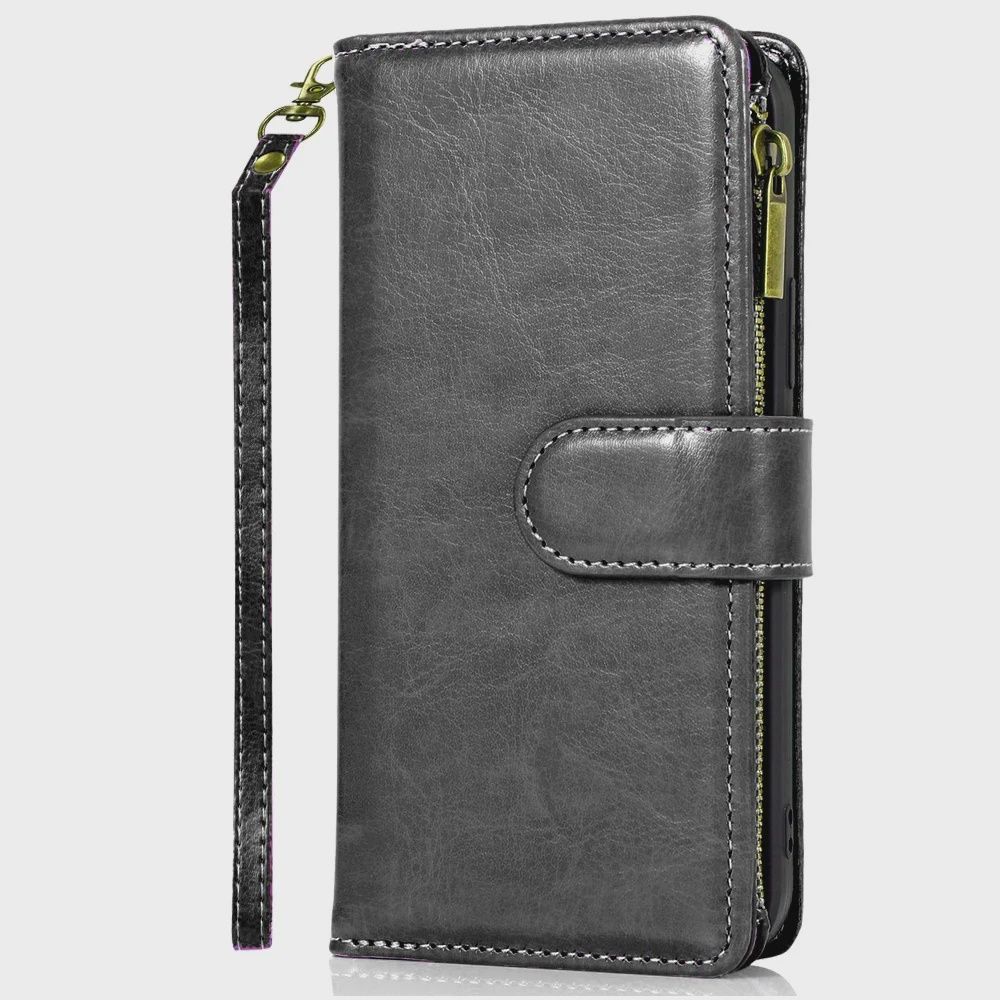 Luxury Wallet Card ID Zipper Money Holder Case Cover For Moto G 5G 2025/2026 - G Play 2026- Black
