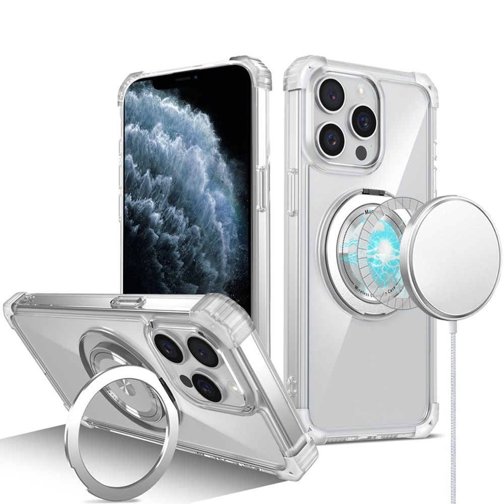 Shield Magnetic Ring Transparent HQ 360 Degree Rotational Shockproof For iPhone 11 Pro MAX (XI6.5) - Clear