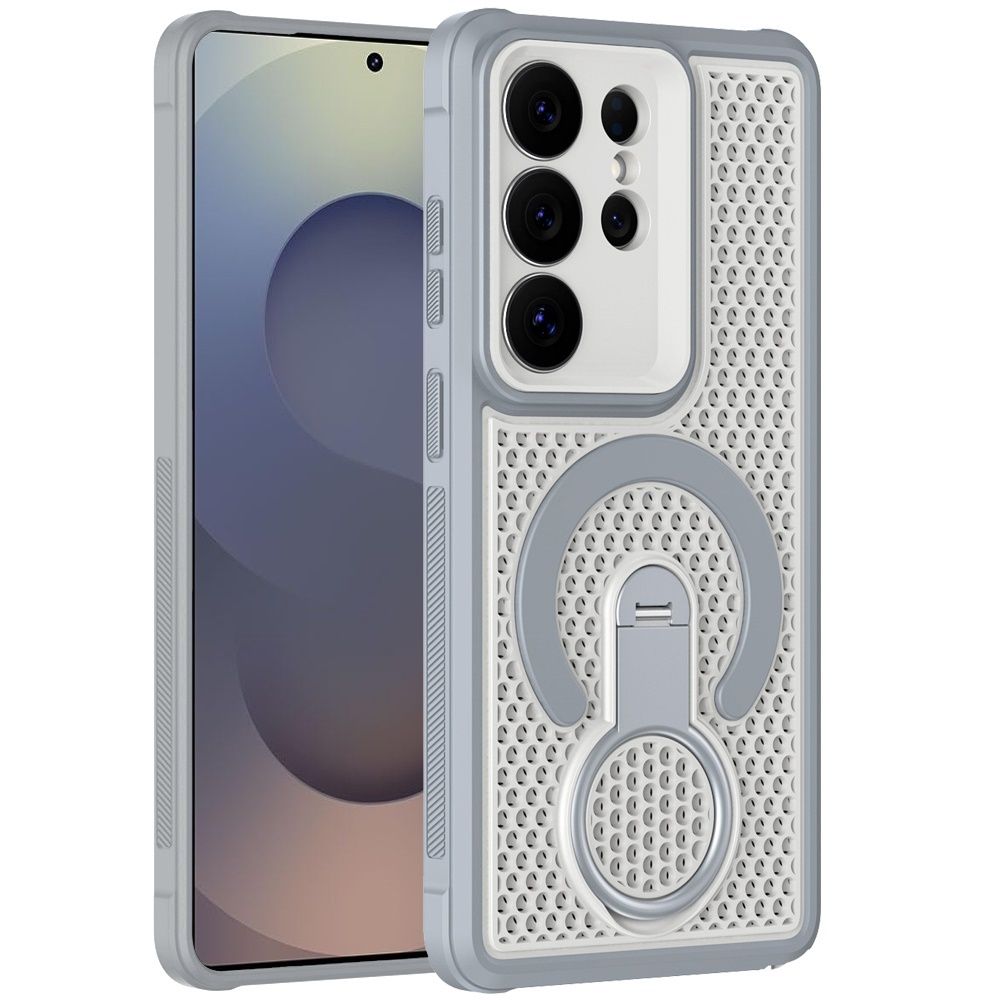 Ultra Magnetic Honeycomb Kickstand Hybrid Case For Samsung s25- Grey