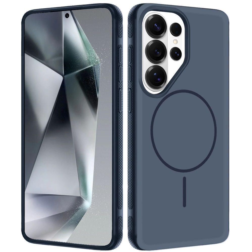 Premium Edged Core Matte Thick Super Magnetic Hybrid Case For Samsung Galaxy s24 Ultra - Navy Blue