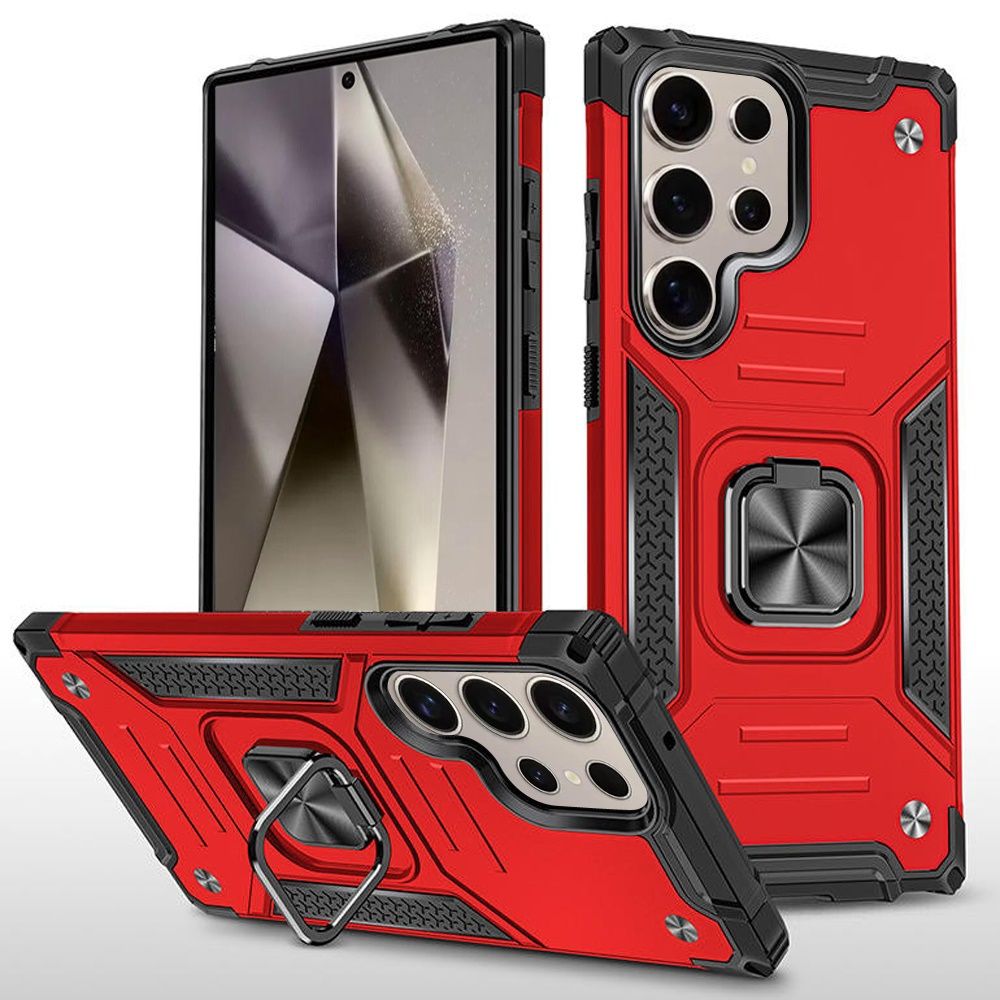 Samsung A16 5G Robust Magnetic Kickstand Hybrid Case Cover - RED