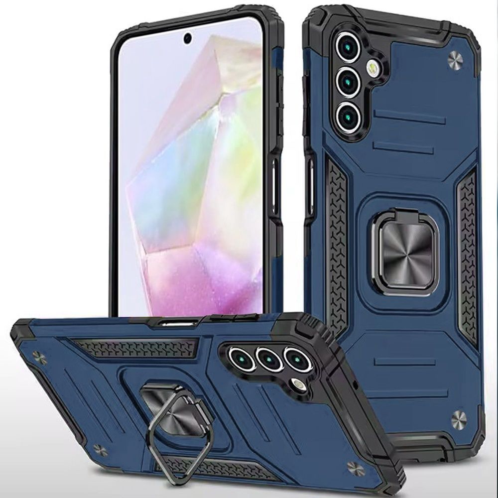 Samsung A16 5G Robust Magnetic Kickstand Hybrid Case Cover - BLUE