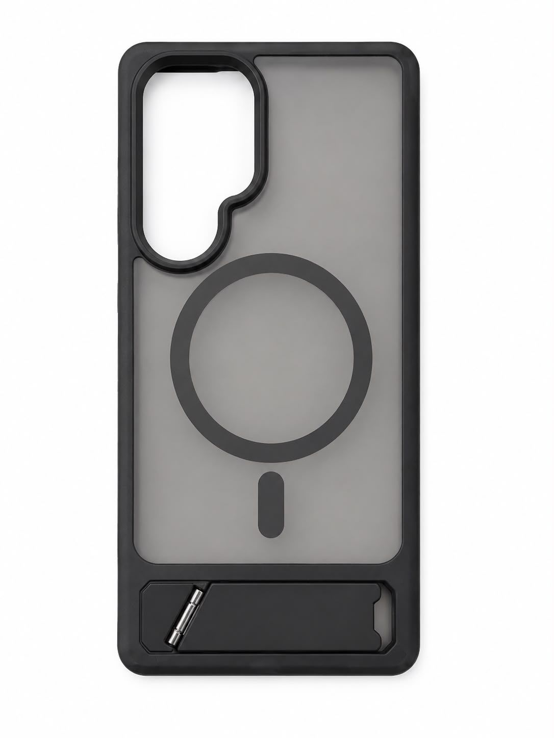 Matte Magnetic Hybrid with Metal Kickstand Case For Samsung s25 Ultra- Black
