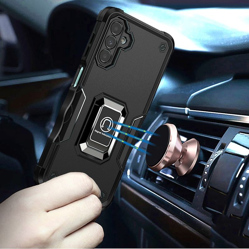 Samsung A17 5G OPTIMUM Magnetic Ring Stand Hybrid Case Cover - Black
