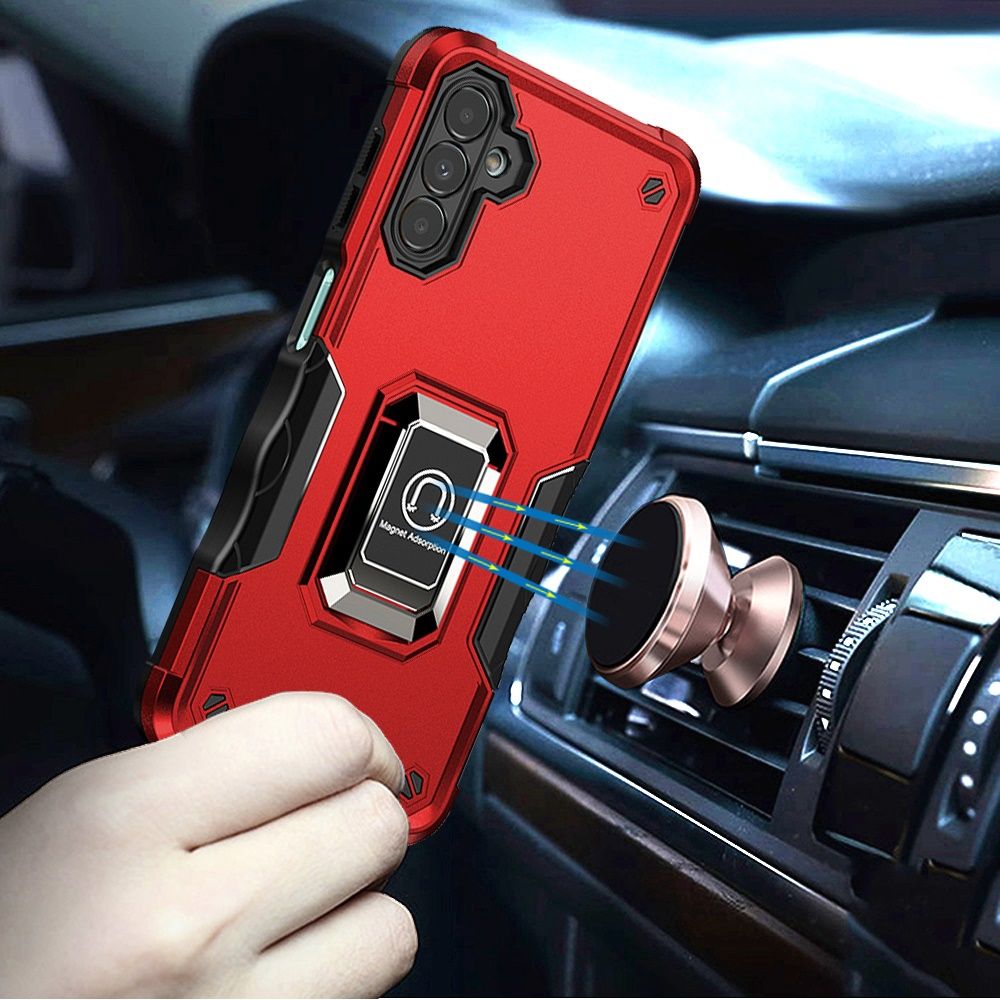 Samsung A17 5G OPTIMUM Magnetic Ring Stand Hybrid Case Cover - red