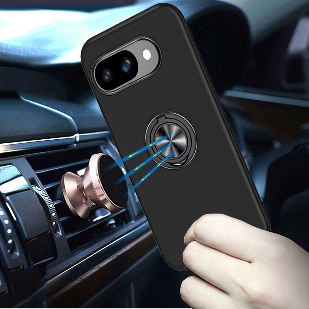 Google Pixel 10a CHIEF Oil Painted Magnetic Ring Stand Hybrid Case Cover - Black