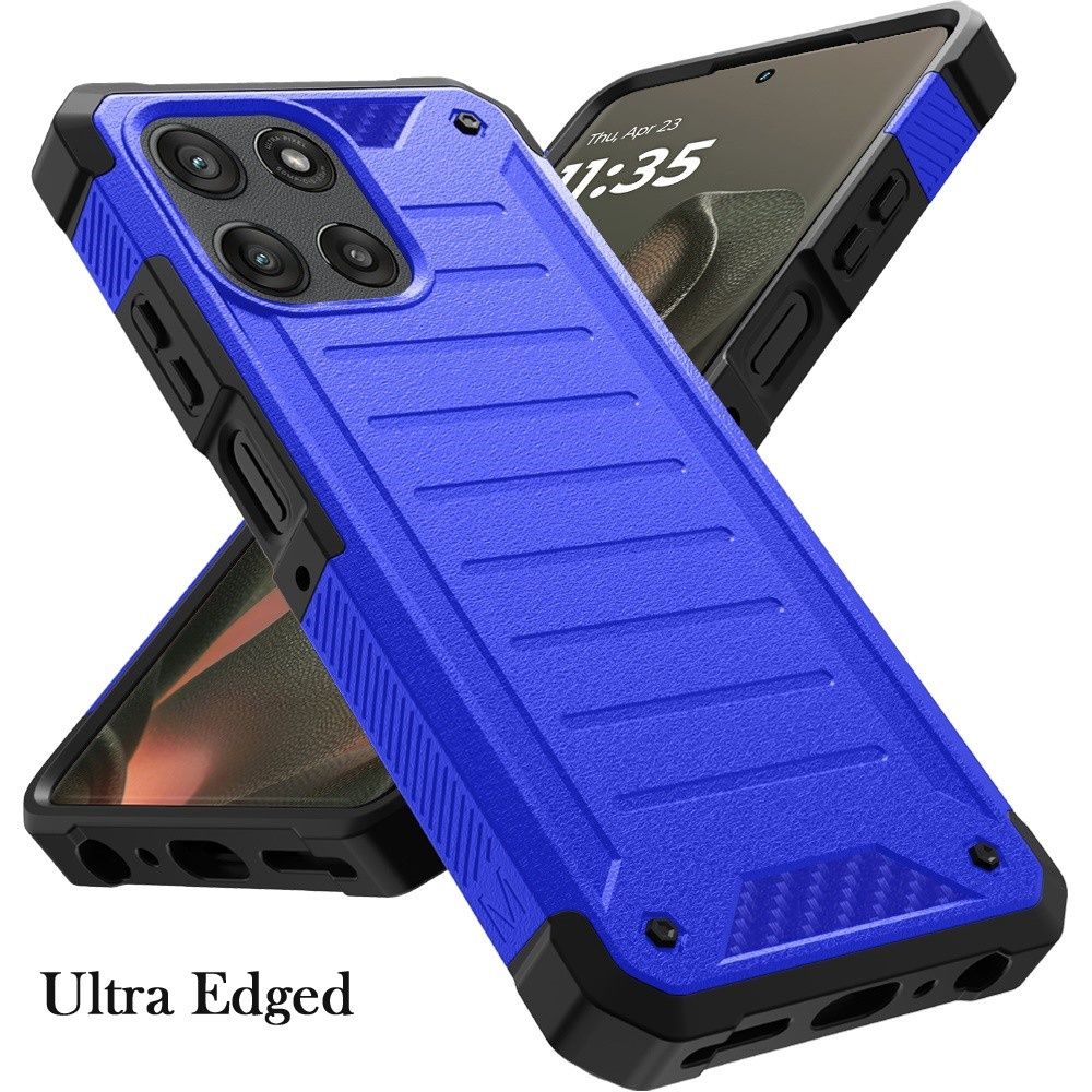 Motorola Moto Edge 2026 Premium Tough Lined Design Hybrid Case Cover -blue