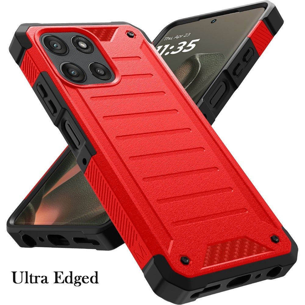 Motorola Moto Edge 2026 Premium Tough Lined Design Hybrid Case Cover - Red