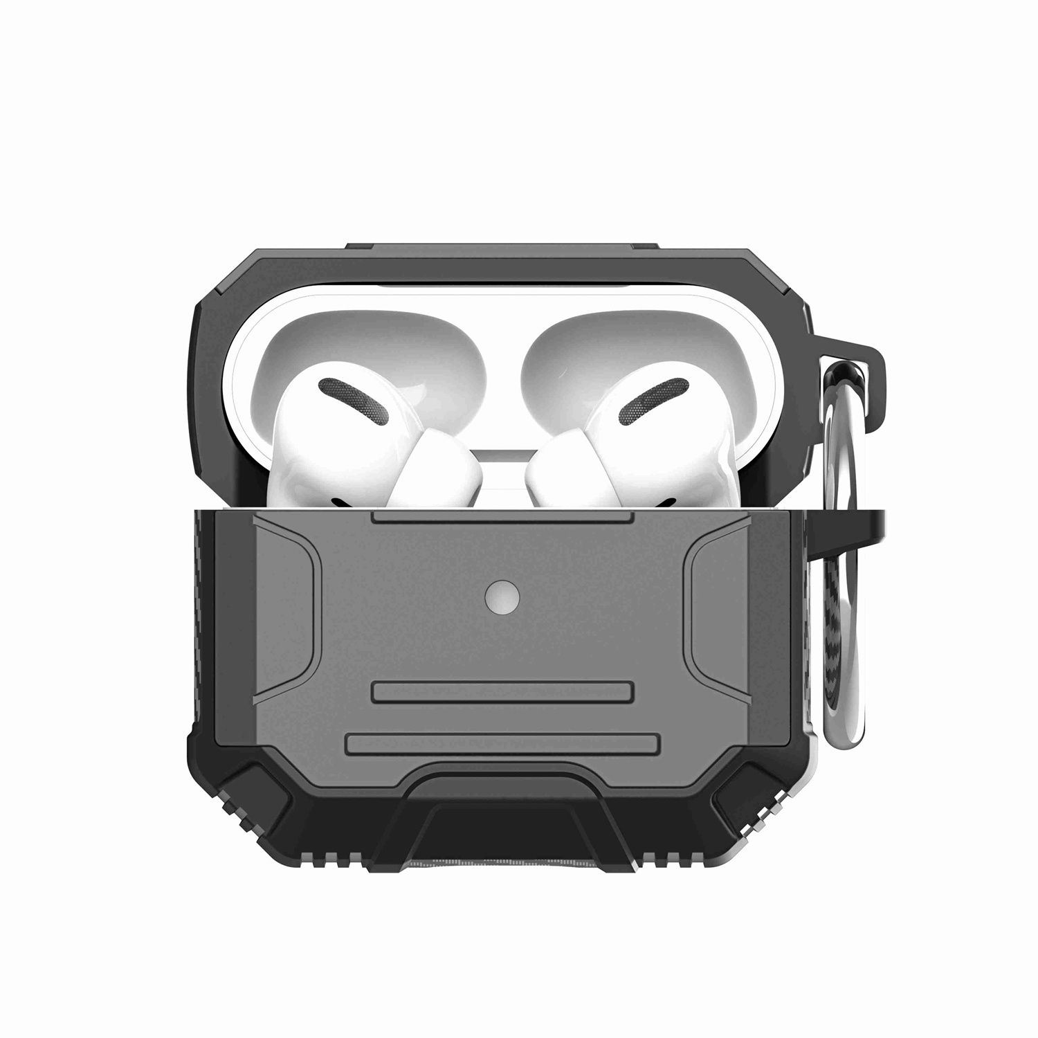 AirPods 3 Rugged ShockProof Hybrid With Metal Hook Case Cover - Black