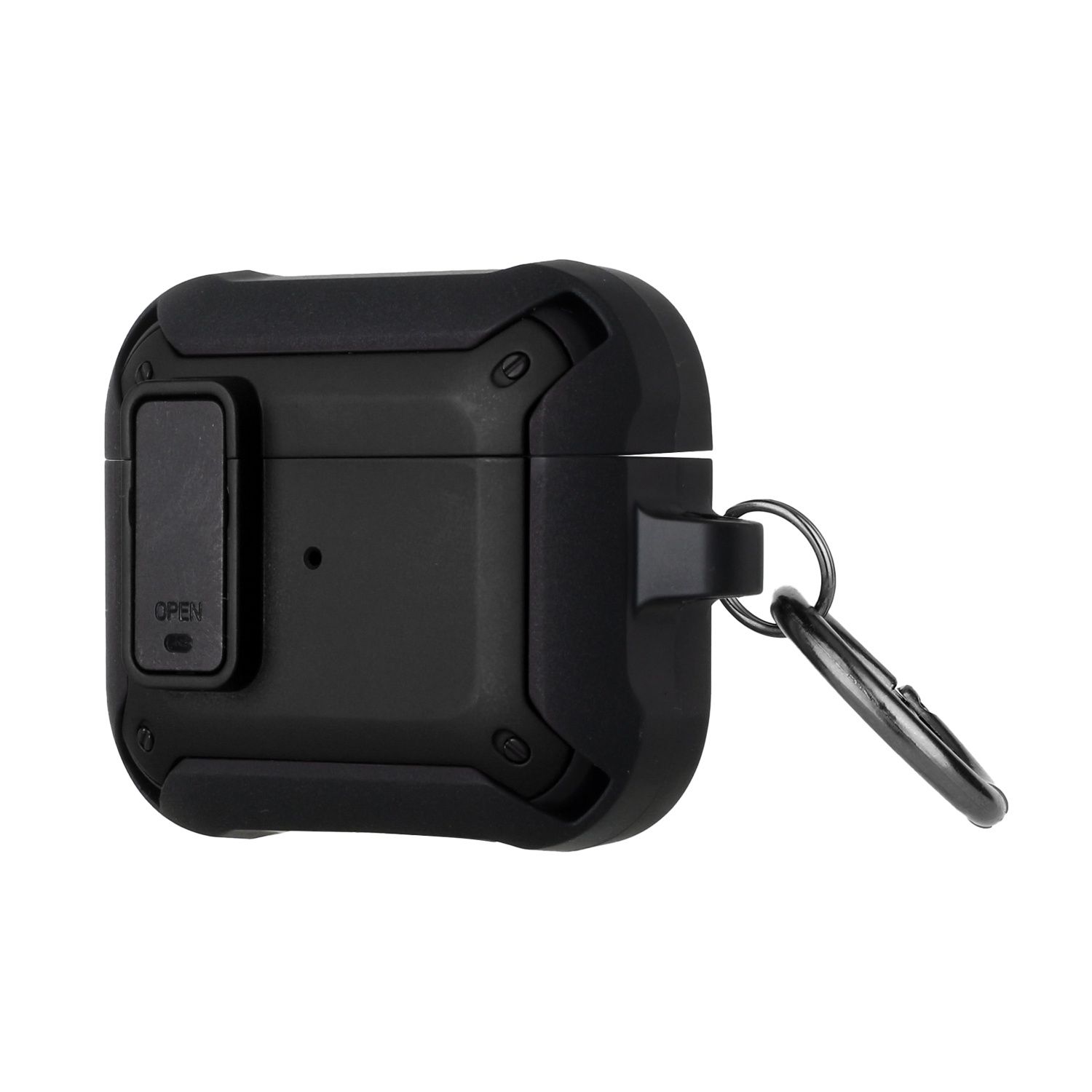 AirPods 3 Switch Closure Premium Ultra ShockProof Hybrid With Metal Hook Case Cover - Black+Black