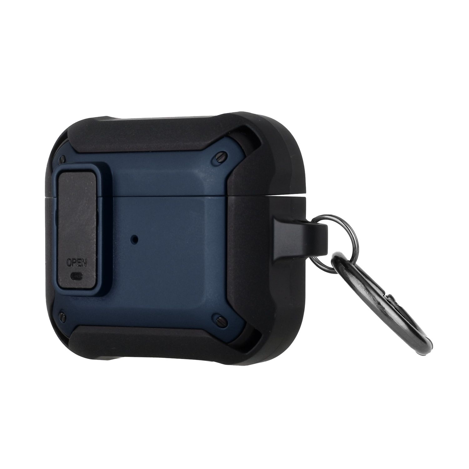 AirPods 3 Switch Closure Premium Ultra ShockProof Hybrid With Metal Hook Case Cover - Black+BLUE