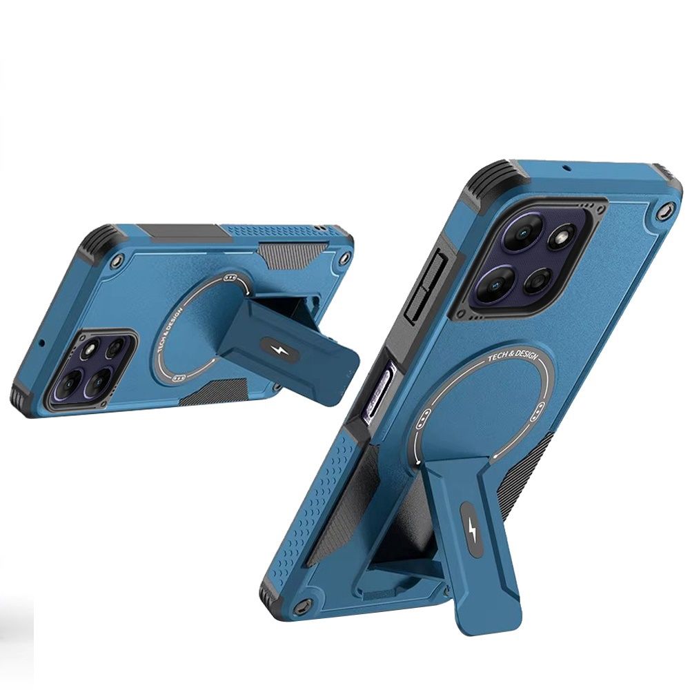 Sturdy Bracket Kickstand Magnetic Hybrid Motorola Moto G Power 5G 2025/2026  - BLUE