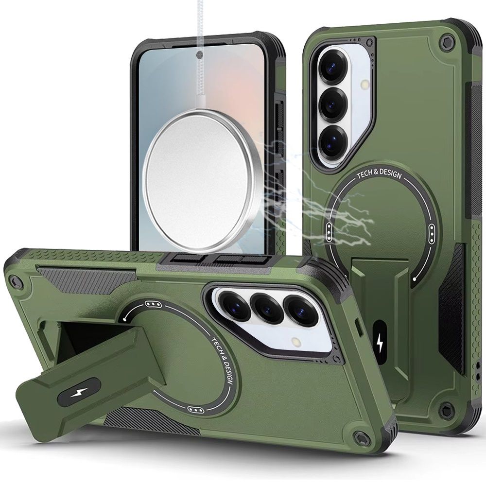 Samsung s26 Plus Sturdy Bracket Kickstand Magnetic Hybrid - Midnight Green