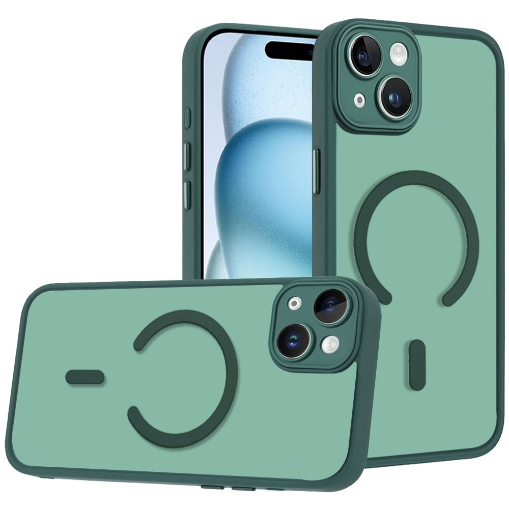 IPhone 17 Pro Matte Frosted Magnetic Hybrid Case with Covered Camera Protection -GREEN