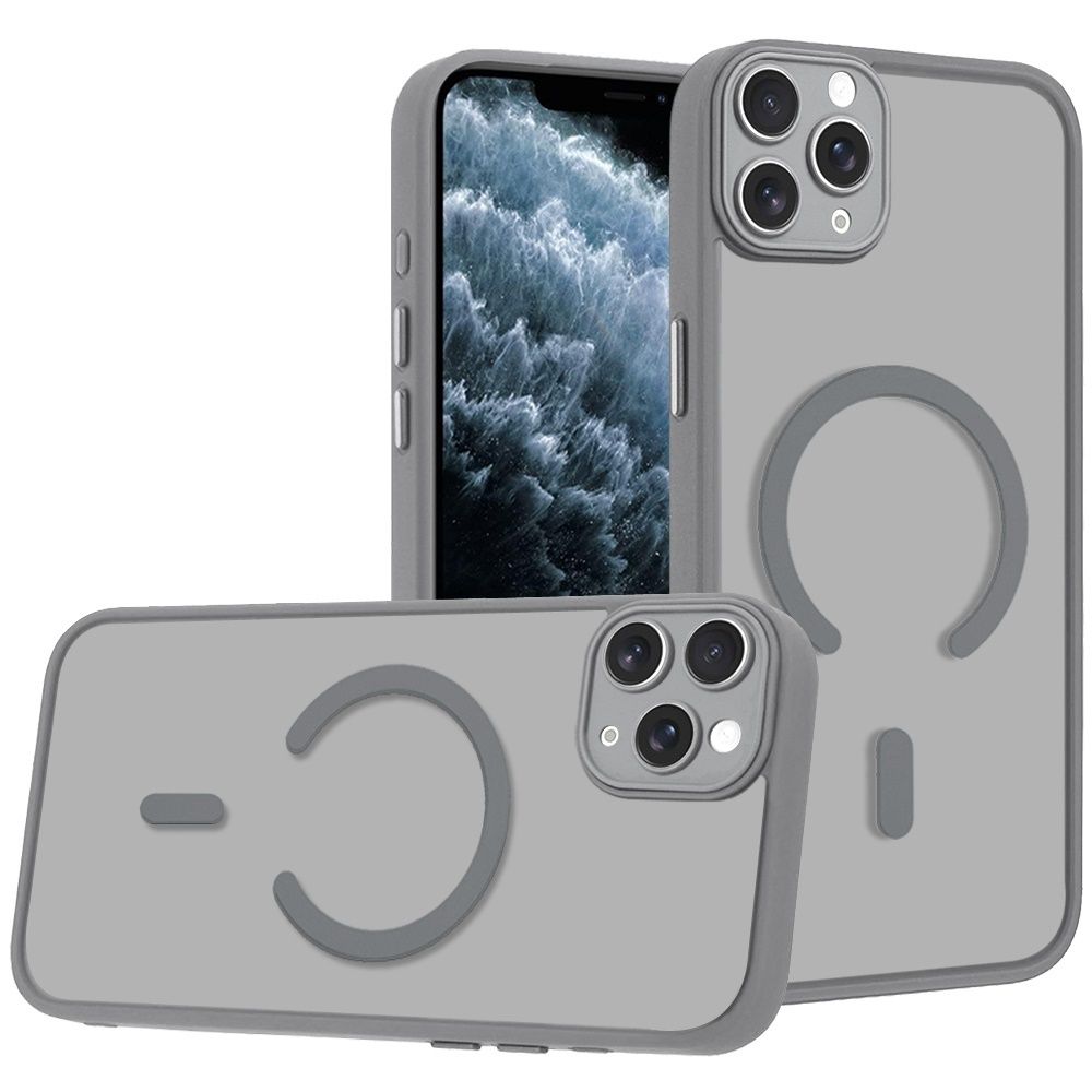 IPhone 11 PRO MAX / XS Max Matte Frosted Magnetic Hybrid Case with Covered Camera Protection - GRAY