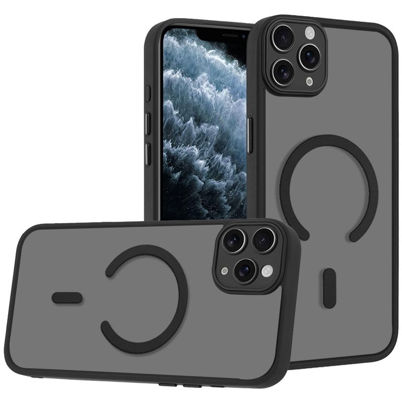 IPhone 11 PRO MAX / XS Max Matte Frosted Magnetic Hybrid Case with Covered Camera Protection - Black