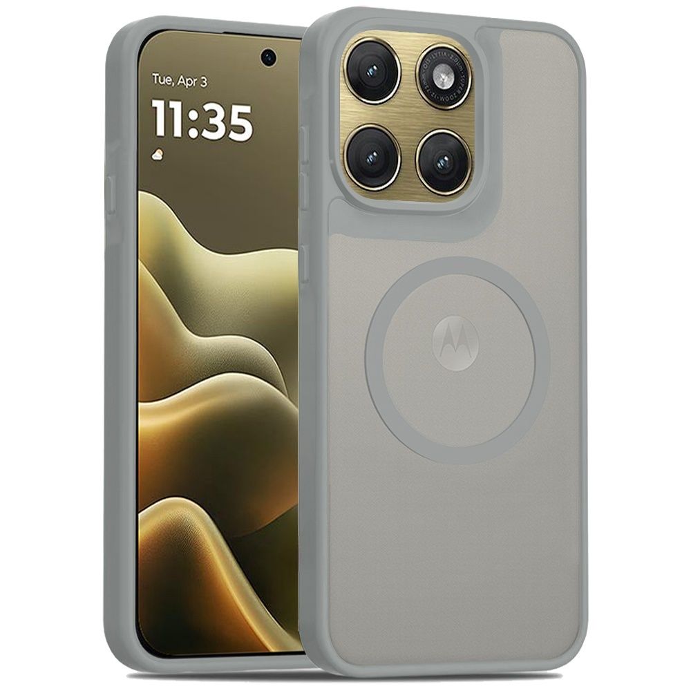 Magnetic Circle Smooth Safe Matte Feel Hybrid Case for Motorola Moto Edge 2026 - Gray