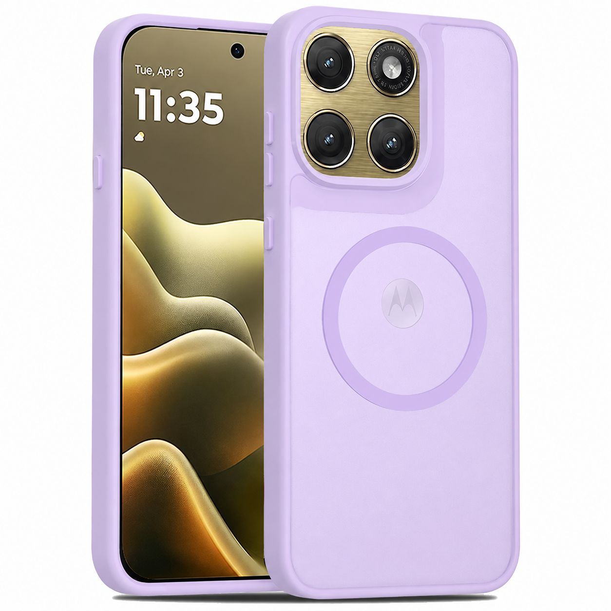 Magnetic Circle Smooth Safe Matte Feel Hybrid Case for Motorola Moto Edge 2026 - Light Purple