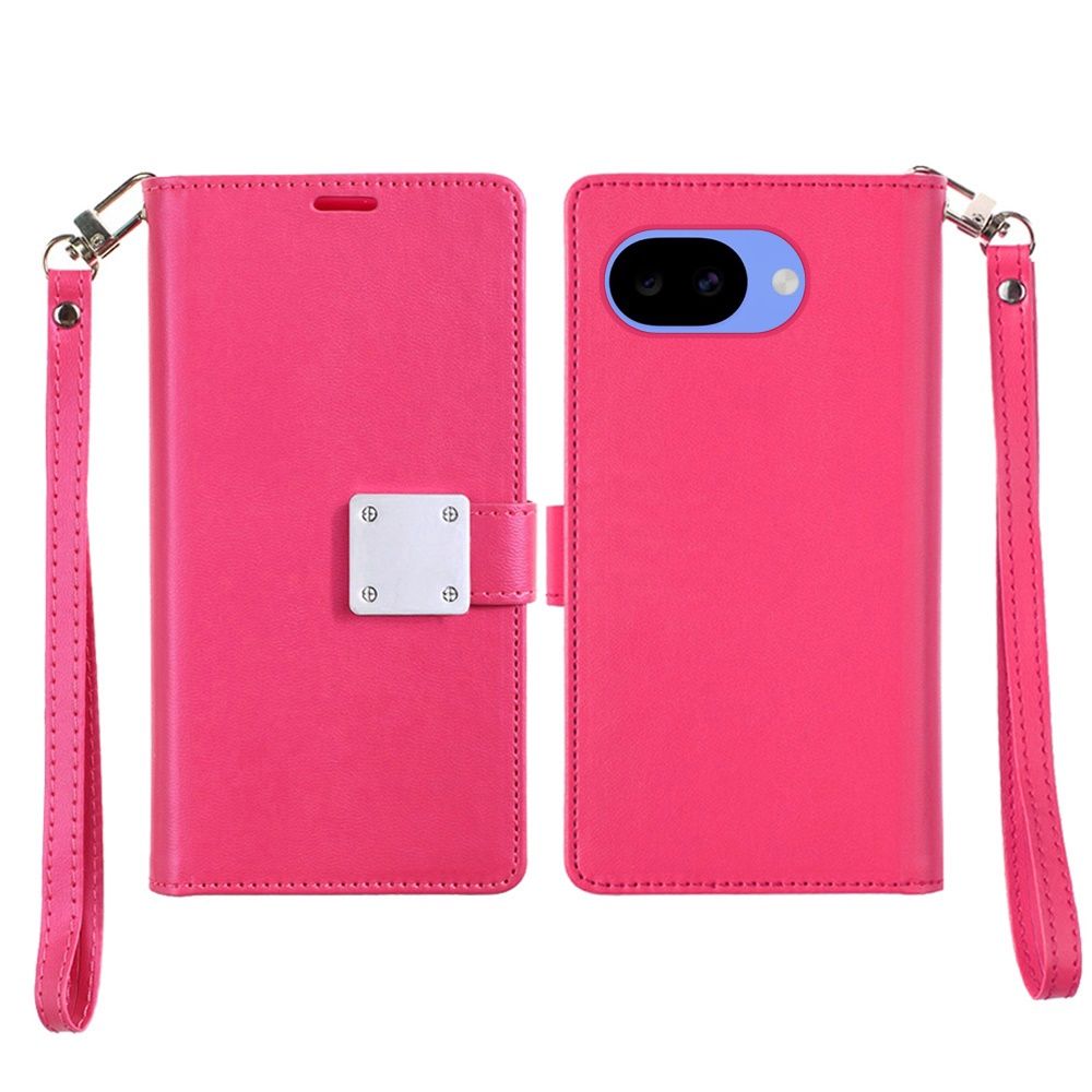 Wallet ID Card Holder Case Cover for Google Pixel 10a  - Hot Pink