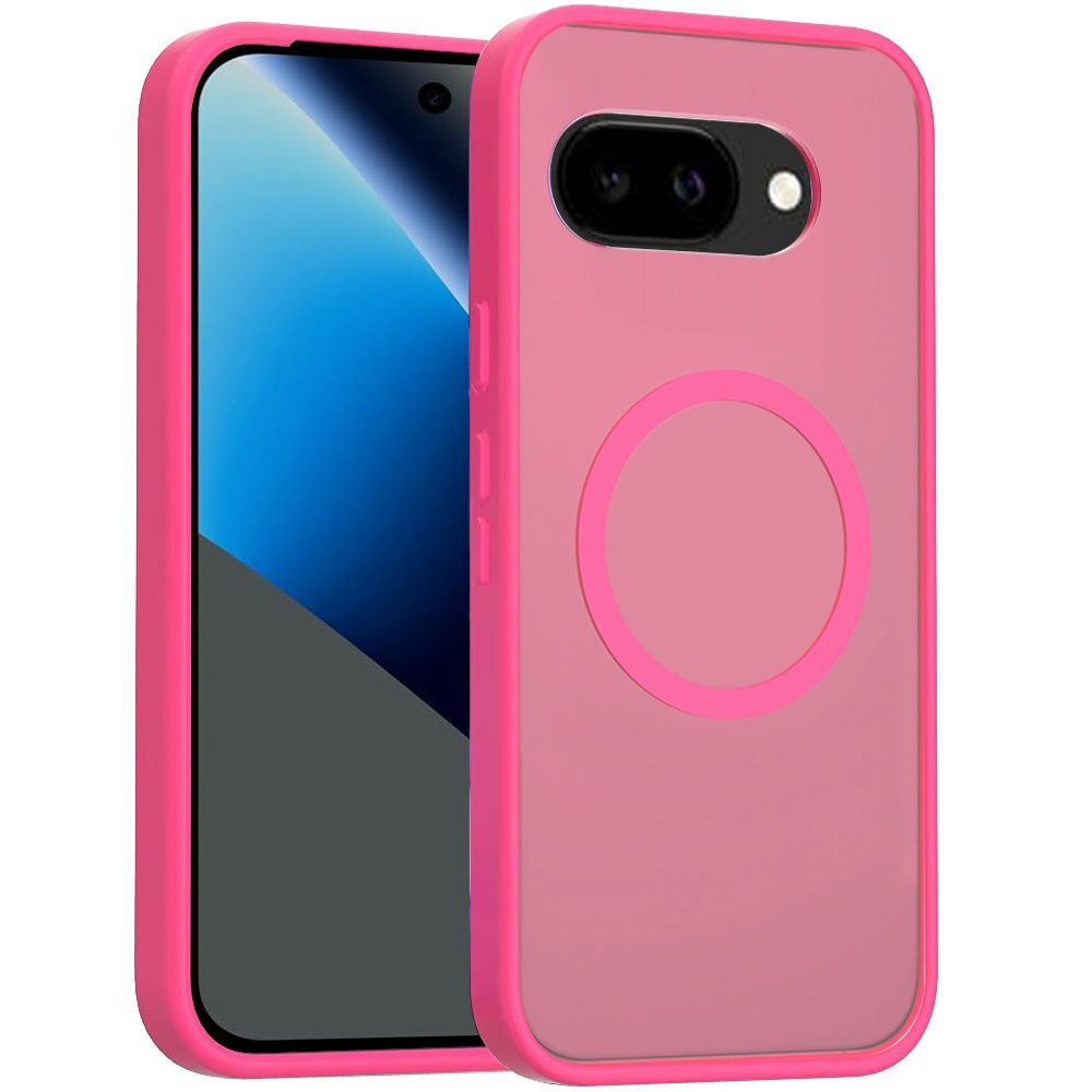 Magnetic Circle Smooth Safe Matte Feel Hybrid Case for Google Pixel 10a - Hot Pink