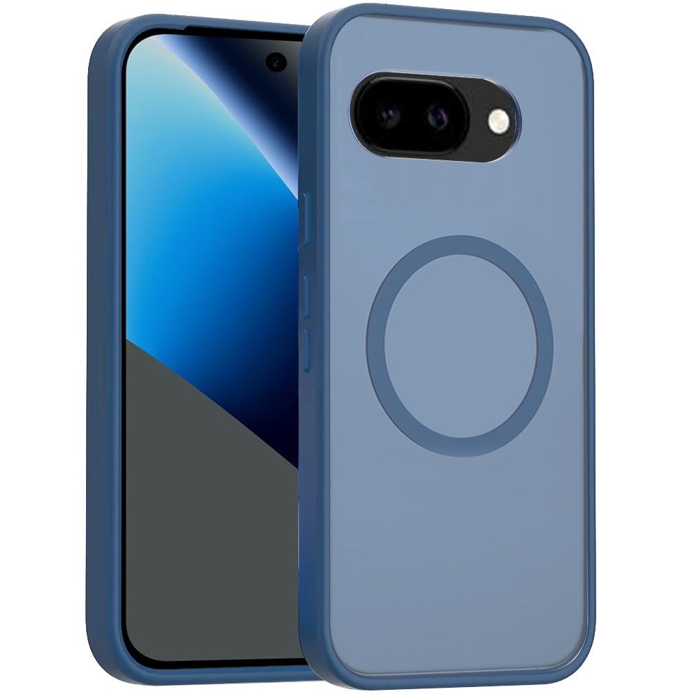Magnetic Circle Smooth Safe Matte Feel Hybrid Case for Google Pixel 10a - Navy Blue