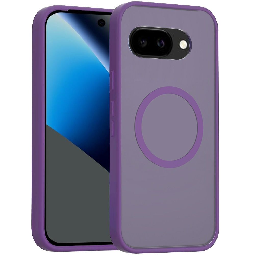 Magnetic Circle Smooth Safe Matte Feel Hybrid Case for Google Pixel 10a - Dark Purple