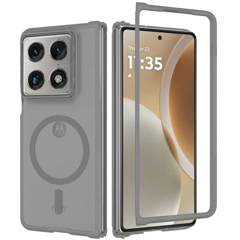 Magnetic Circle Smooth Safe Matte Feel Hybrid Case for Motorola Razr Fold 2026- Gray