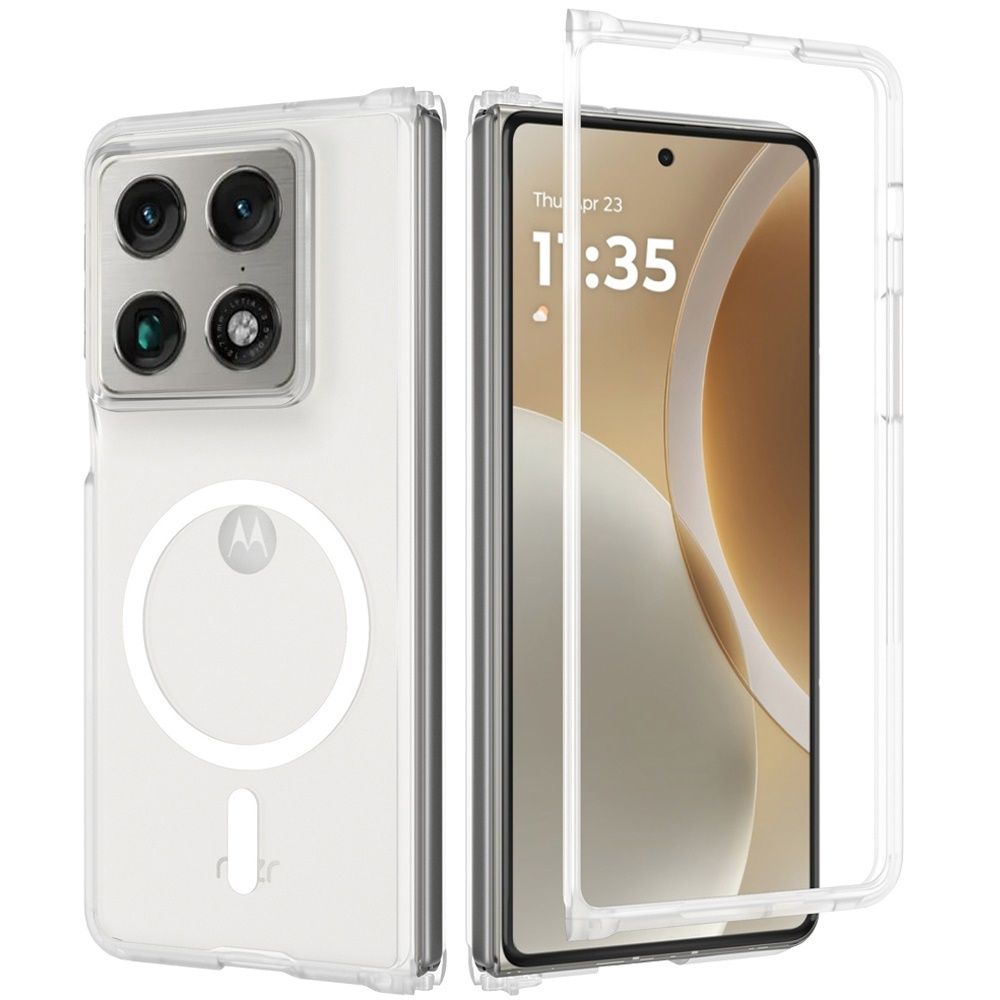 Magnetic Circle Smooth Safe Matte Feel Hybrid Case for Motorola Razr Fold 2026- Clear