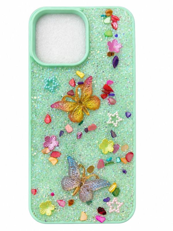 Rain Flower Stone Butterfly Phone Case For Iphone 11 - Green