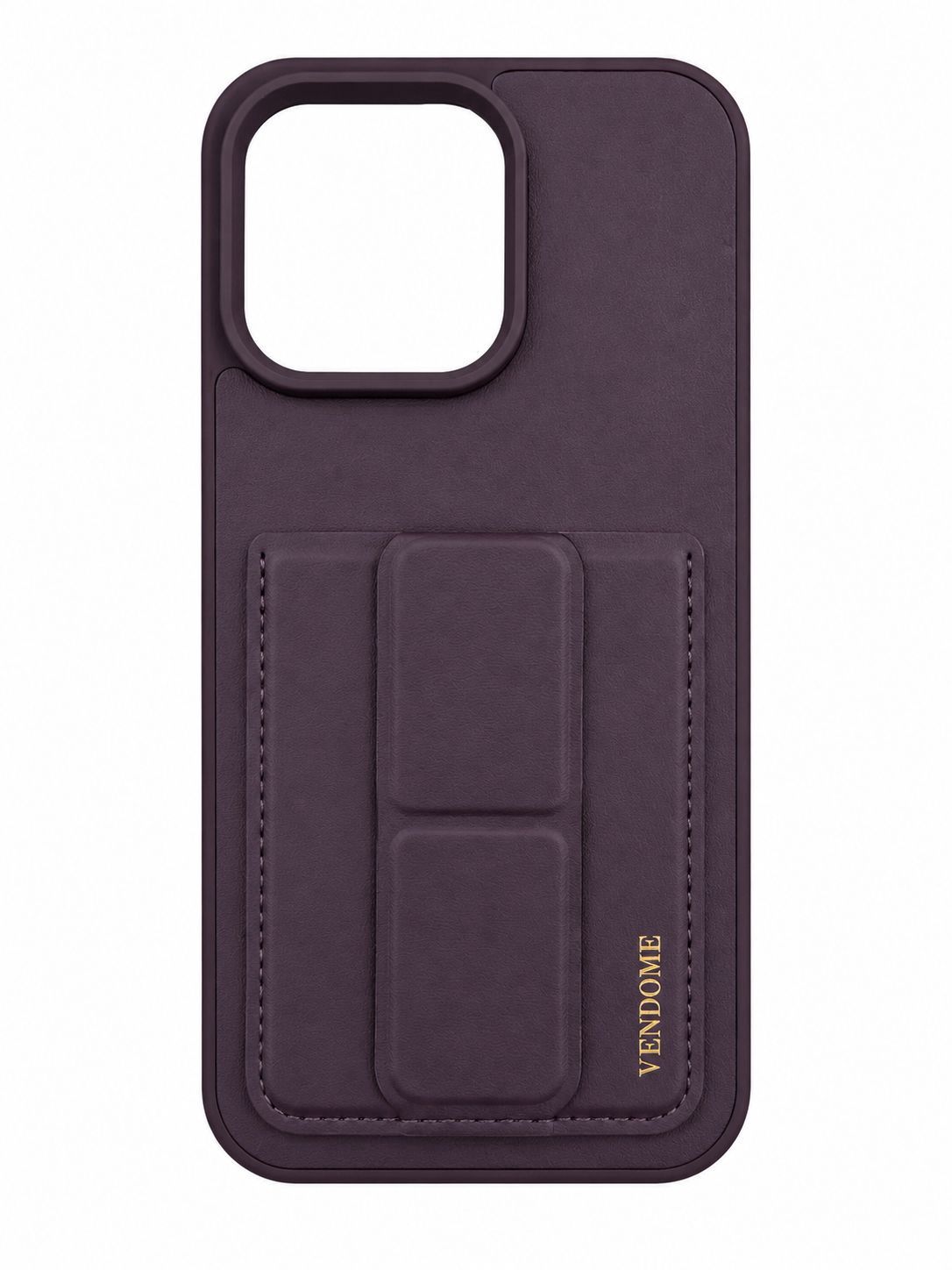 YD LEATHER KICKSTAND CASE for Iphone 11- Dark Purple