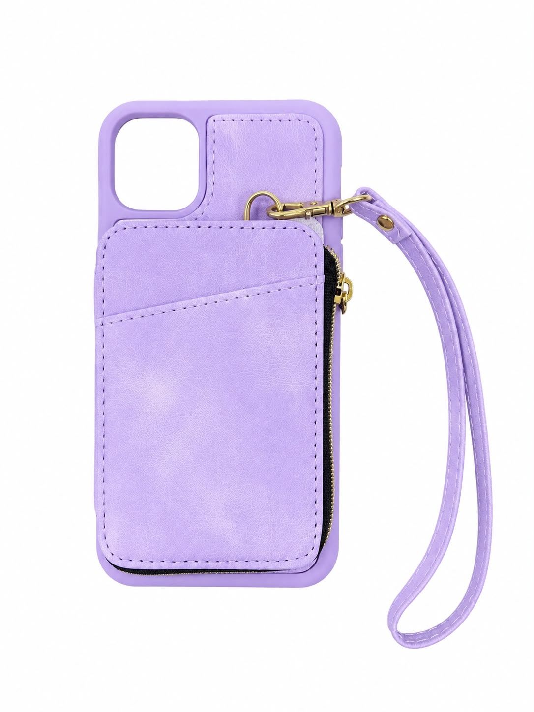 Multi Card Wallet Case - 02 with Zipper for Iphone 11- Purple