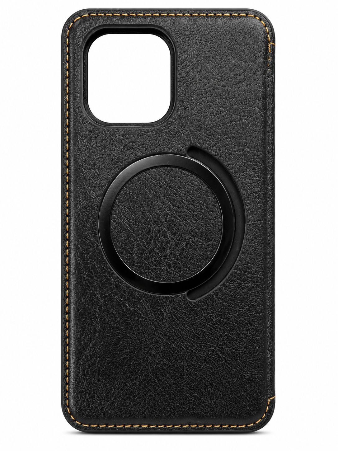 leather case with magsafe for Iphone 11- Black